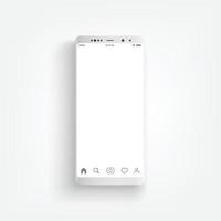 moderne realistische witte smartphone. smartphone met randzijde stijl, 3D-vectorillustratie van mobiele telefoon. vector