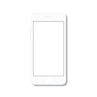witte platte telefoon wit scherm, vector tekening moderne smartphone design.