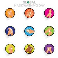 handen wassen dag. handen wassen illustratie. water, handen wassen, schoonmaken. hygiëne concept. vector