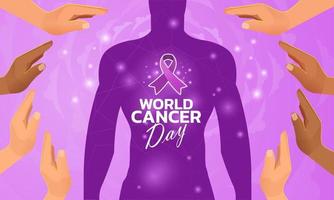 wereld kanker dag concept. vector illustratie