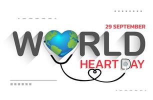 vectorillustratie, poster of banner voor wereld hart dag. vector