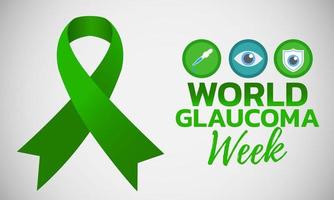 wereld glaucoom week.illustration met groen lint vector