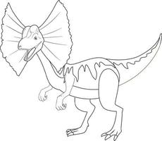 dilophosaurus dinosaurus doodle schets op witte achtergrond vector