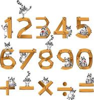 nummer 0 tot 9 met wiskundige symbolen vector