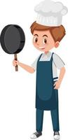 mannelijke chef-kok in blauwe schort vector