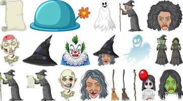 Halloween-monsters op witte achtergrond vector