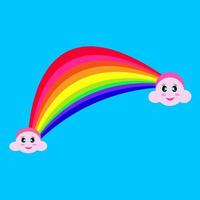 cartoon kawaii met regenboog geïsoleerde abstracte achtergrond vectorillustratie vector