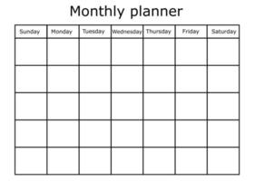 schema voor het maken van een kalender en planning voor de maand. vector