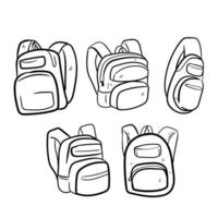 tas ransel doodle kunst vector