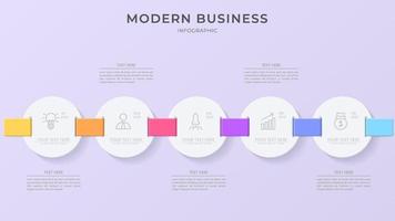 minimalistische 3d infographic vectorsjabloon met stappen voor succes. presentatie met pictogrammen van lijnelementen. bedrijfsconceptontwerp kan worden gebruikt voor web-, brochure-, diagram-, grafiek- of bannerlay-out vector