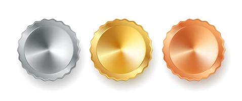 vector set gouden, bronzen en zilveren web luxe award banners. premium metalen webbanners.