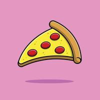 pizza segment cartoon vector pictogram illustratie. voedsel pictogram concept geïsoleerde premium vector.
