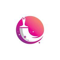 verf logo full colour luxe design stijl. creatief penseelconcept vector