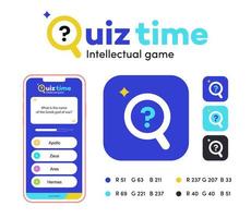 app-sjabloon voor quiz vectorteken vector