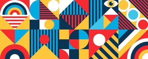 abstracte bauhaus banner minimale 20s geometrische stijl vector