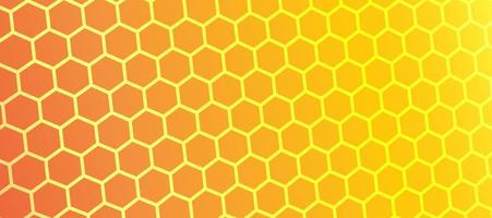honingraat bij technologie achtergrond fel oranje zeshoek vector