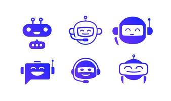 chat bot vector icon set geïsoleerd op een witte achtergrond