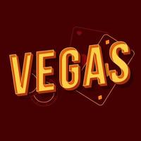 vegas vintage 3D-vector belettering. retro vet lettertype, lettertype. popart gestileerde tekst. brieven in oude schoolstijl. 90s, 80s casino poster, banner, uithangbord typografie design. donkerrode kleur achtergrond. vector