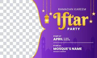 iftar party ramadan kareem achtergrondontwerp vector