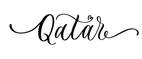 qatar - handgetekende belettering zin. sticker met belettering. vector