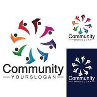 ontwerpsjabloon voor community-logo voor teams of groepen. netwerk en sociaal pictogramontwerp vector