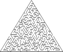 vector lay-out met een grijze driehoekige 3d doolhof, raadsel.
