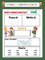kleuterschool zicht woorden oefenen vector