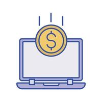 laptop dollar vectorpictogram dat geschikt is voor commercieel werk en het gemakkelijk kan wijzigen of bewerken vector