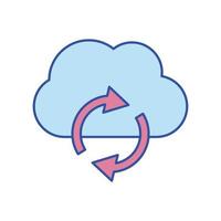 vectorpictogram voor cloudverversing dat geschikt is voor commercieel werk en gemakkelijk kan worden gewijzigd of bewerkt vector