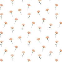 schattig naadloos patroon met roze verspreide bloemen. eenvoudige meisjesachtige print. vectorillustratie voor scrapbooking, postkaart vector