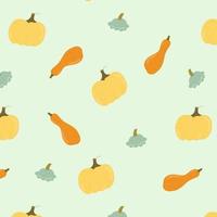 mooie herfst pompoen naadloze vector patroon in pastelkleuren. halloween en thanksgiving vector voor cadeauartikelen en textiel