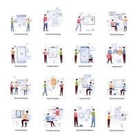 set zakelijke infographics platte illustraties vector