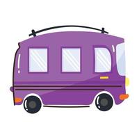 check dit platte doodle icoon van bus vector