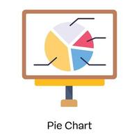 bekijk het platte icoon van cirkeldiagram, bedrijfsanalyse vector