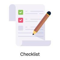 een icoon van een checklist ontworpen in platte stijl vector