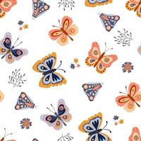 naadloos patroon met schattige vlinders. vector