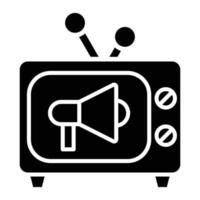 tv commerciële pictogramstijl vector