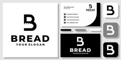 beginletter b brood eten bakkerij cake maaltijd lunch restaurant logo ontwerp met sjabloon voor visitekaartjes vector