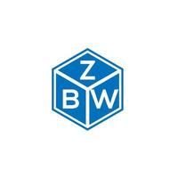 zbw brief logo ontwerp op witte achtergrond. zbw creatieve initialen brief logo concept. zbw brief ontwerp. vector