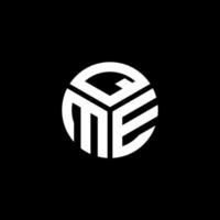 qme brief logo ontwerp op zwarte achtergrond. qme creatieve initialen brief logo concept. qme-briefontwerp. vector