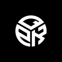 qpk brief logo ontwerp op zwarte achtergrond. qpk creatieve initialen brief logo concept. qpk-briefontwerp. vector