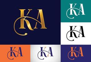 eerste monogram brief ka logo vector ontwerpsjabloon. ka letter logo ontwerp