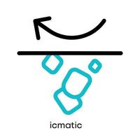 ijsmachine icoon. dit symbool is het symbool van de koelkast. kleurrijke koelkast knoppictogram vector