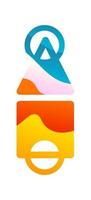 ronde cirkel, ster, vierkant, paraplu en driehoek icon set. kleurrijk ontwerp. vector