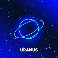 uranus planeet neon pictogram ontwerp. ruimte en planeten en universum concept. webelementen in neon stijliconen. realistisch icoon voor websites, webdesign, mobiele app, info graphics. vector