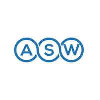 asw brief logo ontwerp op witte achtergrond. asw creatieve initialen brief logo concept. asw brief ontwerp. vector