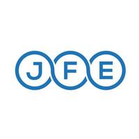 jfe brief logo ontwerp op witte achtergrond. jfe creatieve initialen brief logo concept. jfe brief ontwerp. vector