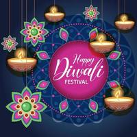 gelukkige diwali Indiase festivalbanner vector