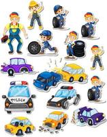 sticker set beroepen karakters en objecten vector