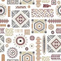 kleurrijke Afrikaanse kunst decoratie tribal geometrische vormen naadloze achtergrond. vector